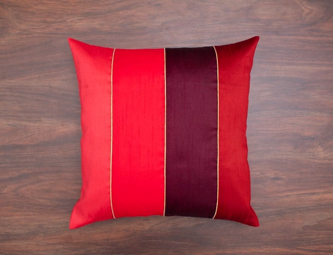 Go Red 4 Shades of Red Designer Kattran Cushion Covers - Image 7