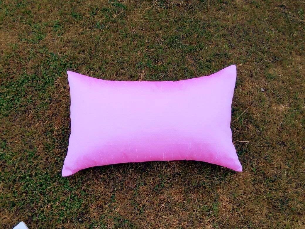 Plain Solid Superlative Baby Pink Rectangular Cushion Covers - Image 2