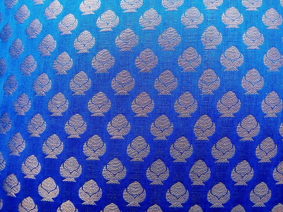Premium Quality Deep Blue & Golden Brocade Cushion Covers - Image 5