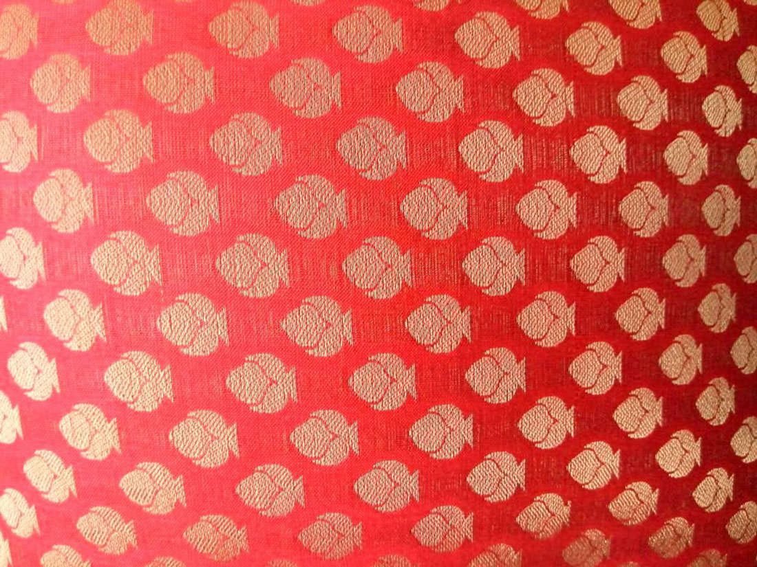 Premium Quality Rainbow Red & Golden Brocade Cushion Covers - Image 5