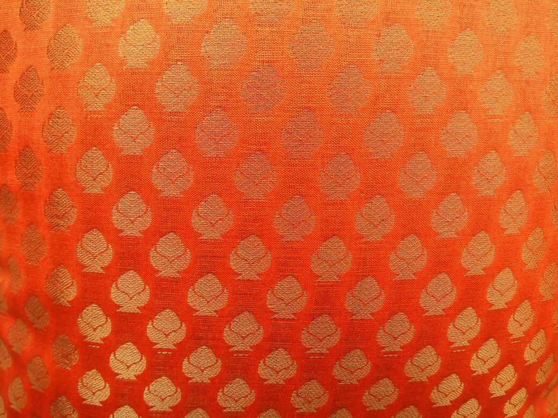 Premium Quality Tango Orange & Golden Brocade Cushion Covers - Image 5