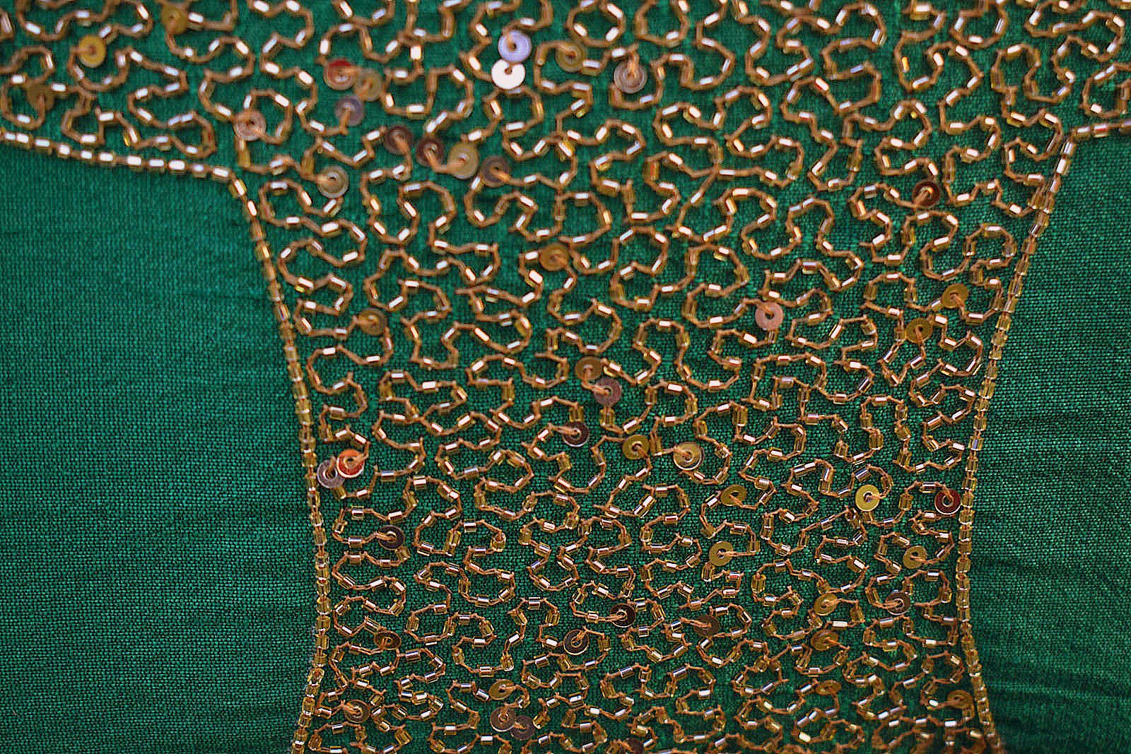 Reindeer Hand Embroidered Emerald Green-Red Cushion Covers - Image 3