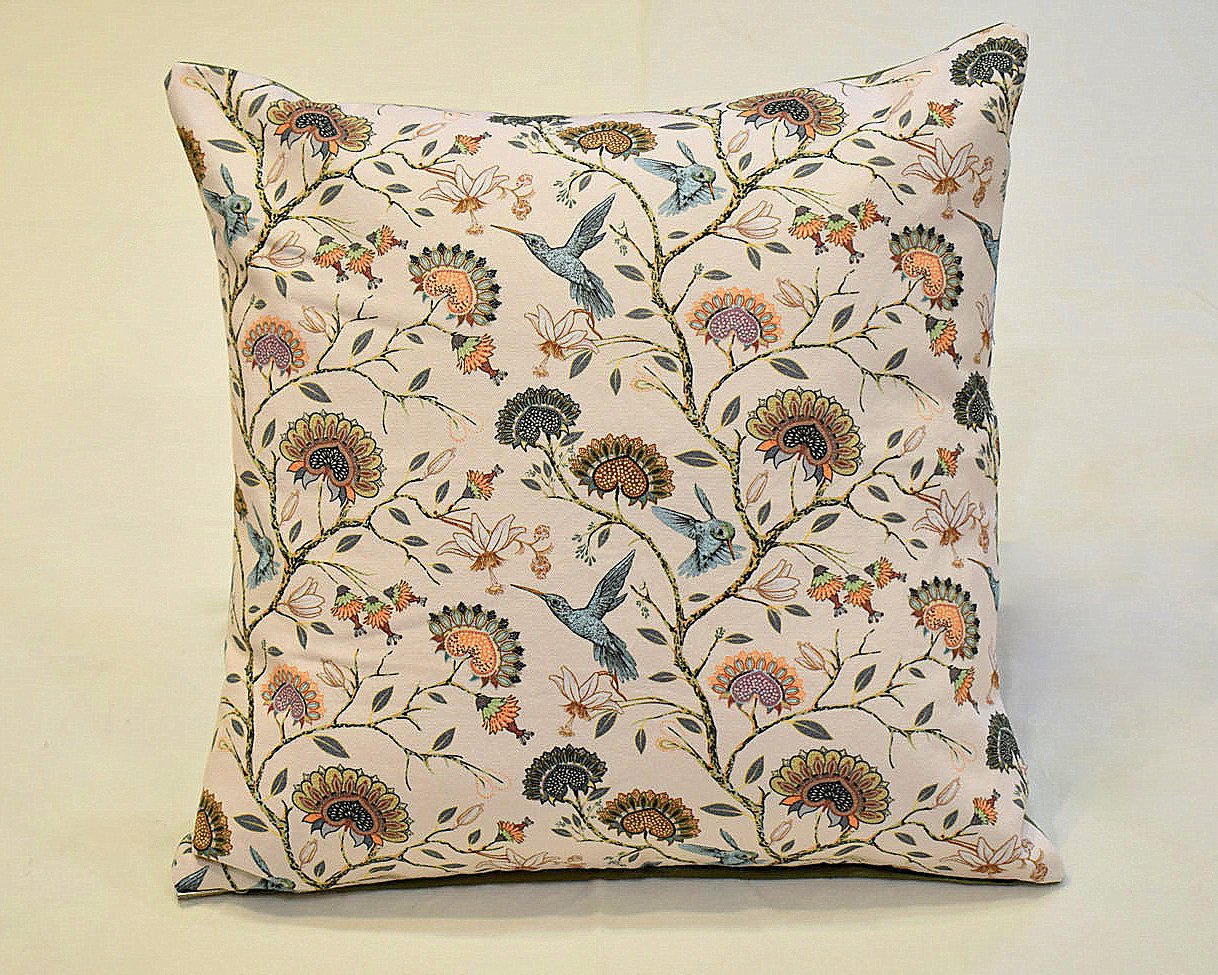 Valley of Flowers Cotton Printed Cushion Cover (Square)