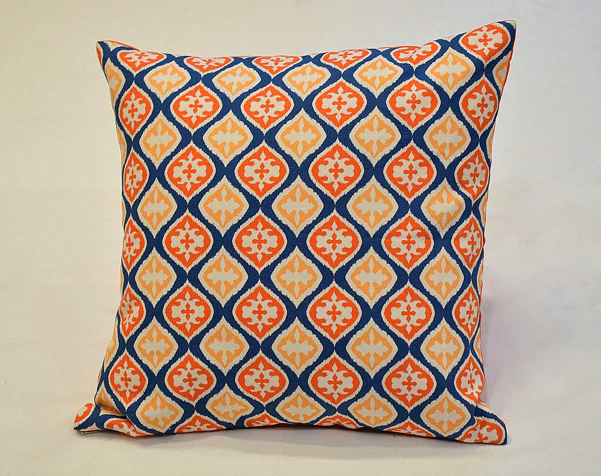 Heritage Ikat Cotton Printed Cushion Cover (Square)