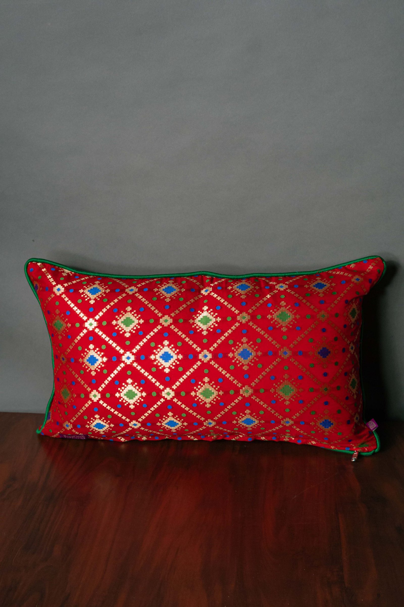 Mesmerizing Colors of Assorted Bandhani Brocade Beauty Rectangular Cushion Covers (Red-Black Combo) - Image 5