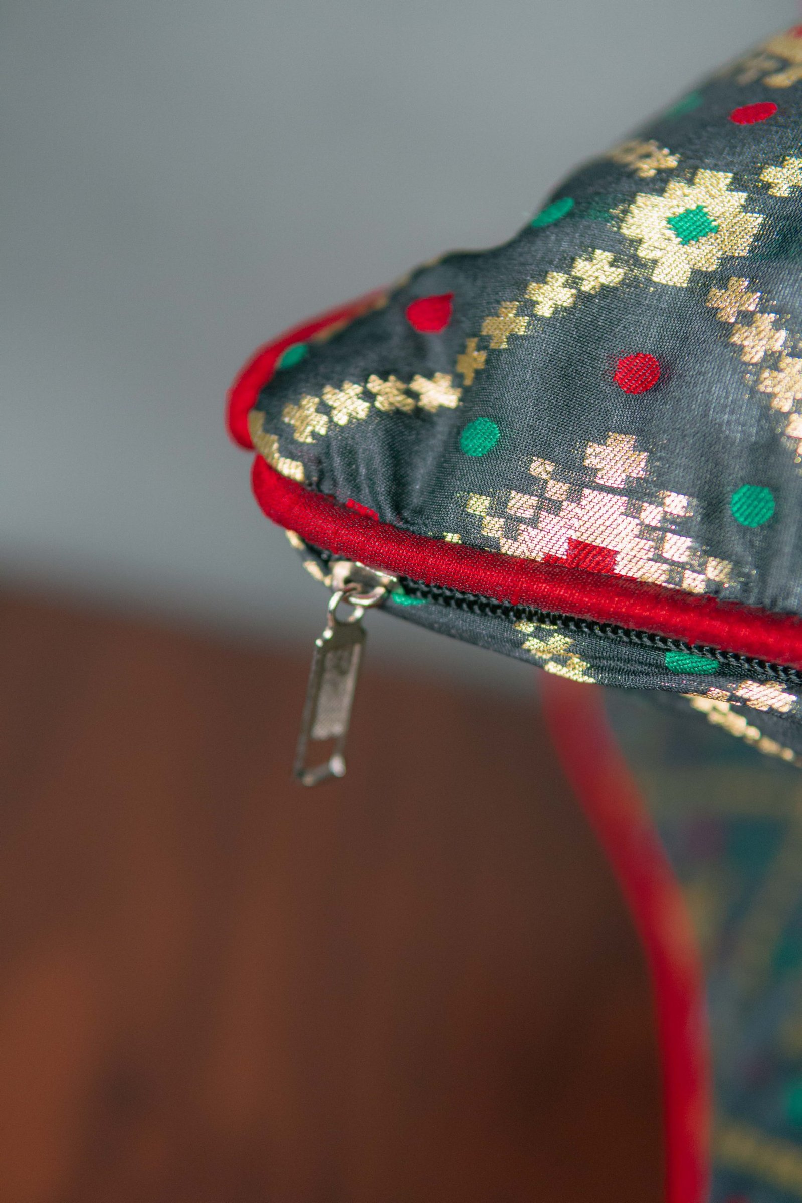 Mesmerizing Black Bandhani Brocade Beauty Cushion Covers - Image 3