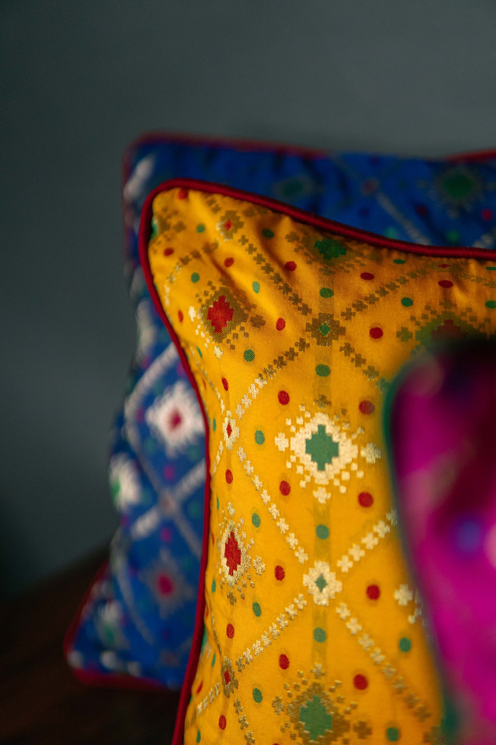 Mesmerizing Colors of Assorted Bandhani Brocade Beauty Cushion Covers (Multi 2) - Image 4