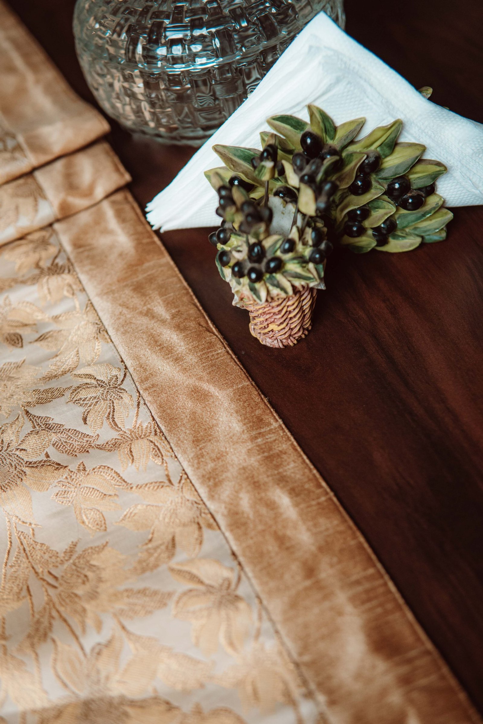 Bageecha Brocade Silk Table Runner - Beige - Image 2