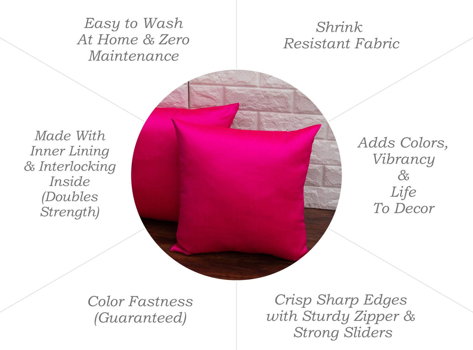 Go Pink 4 Different Shades Pink Cushion Covers - Image 4