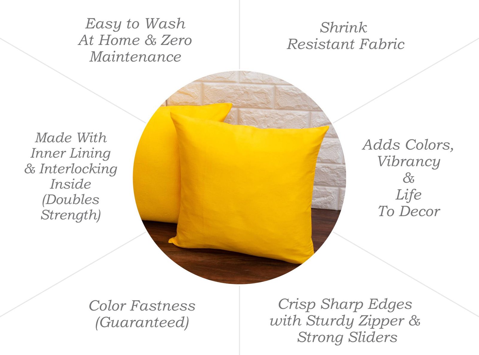 Go Yellow 4 Different Shades Yellow Cushion Covers - Image 3