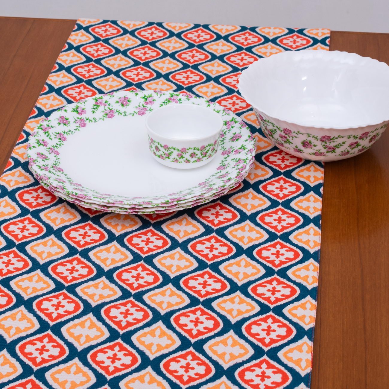 Heritage Ikat Cotton Printed Table Runner - Image 3