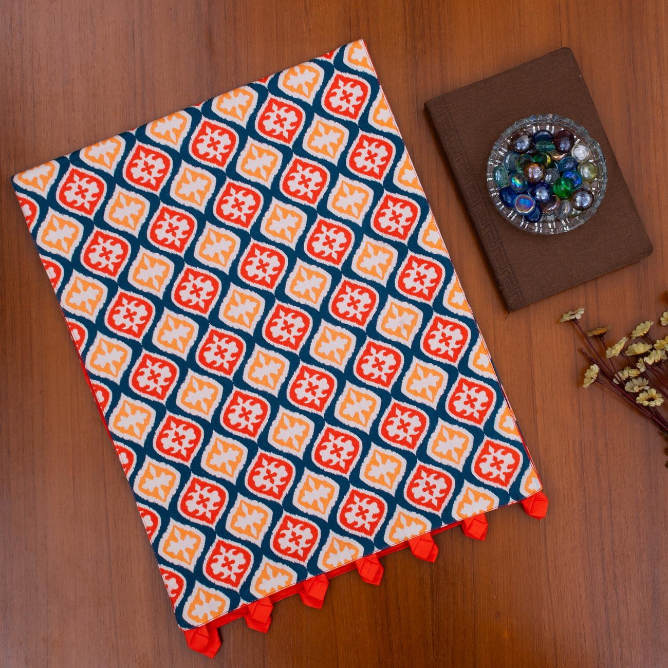 Heritage Ikat Cotton Printed Table Runner - Image 4