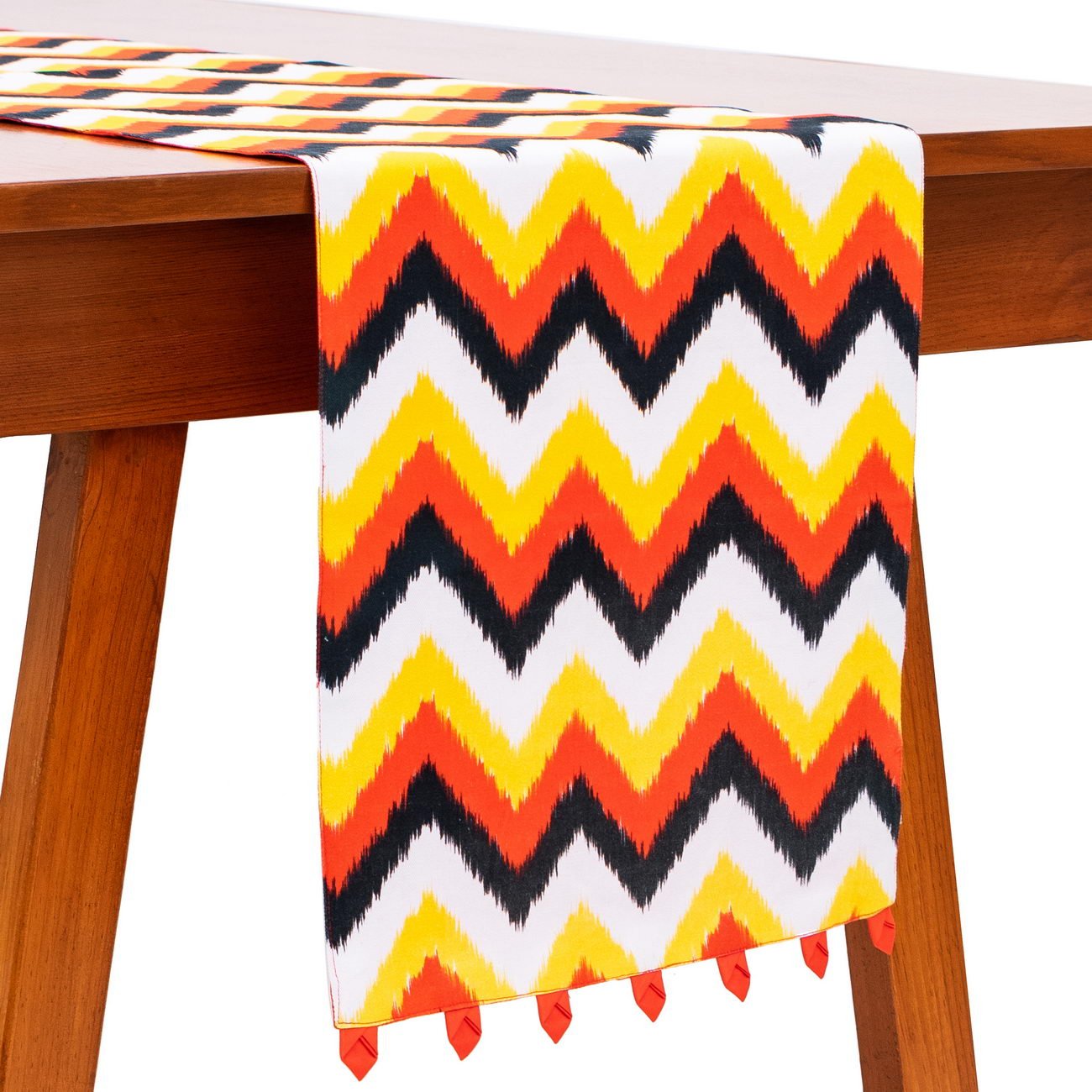 Ikat Chevron Cotton Printed Table Runner - Image 2