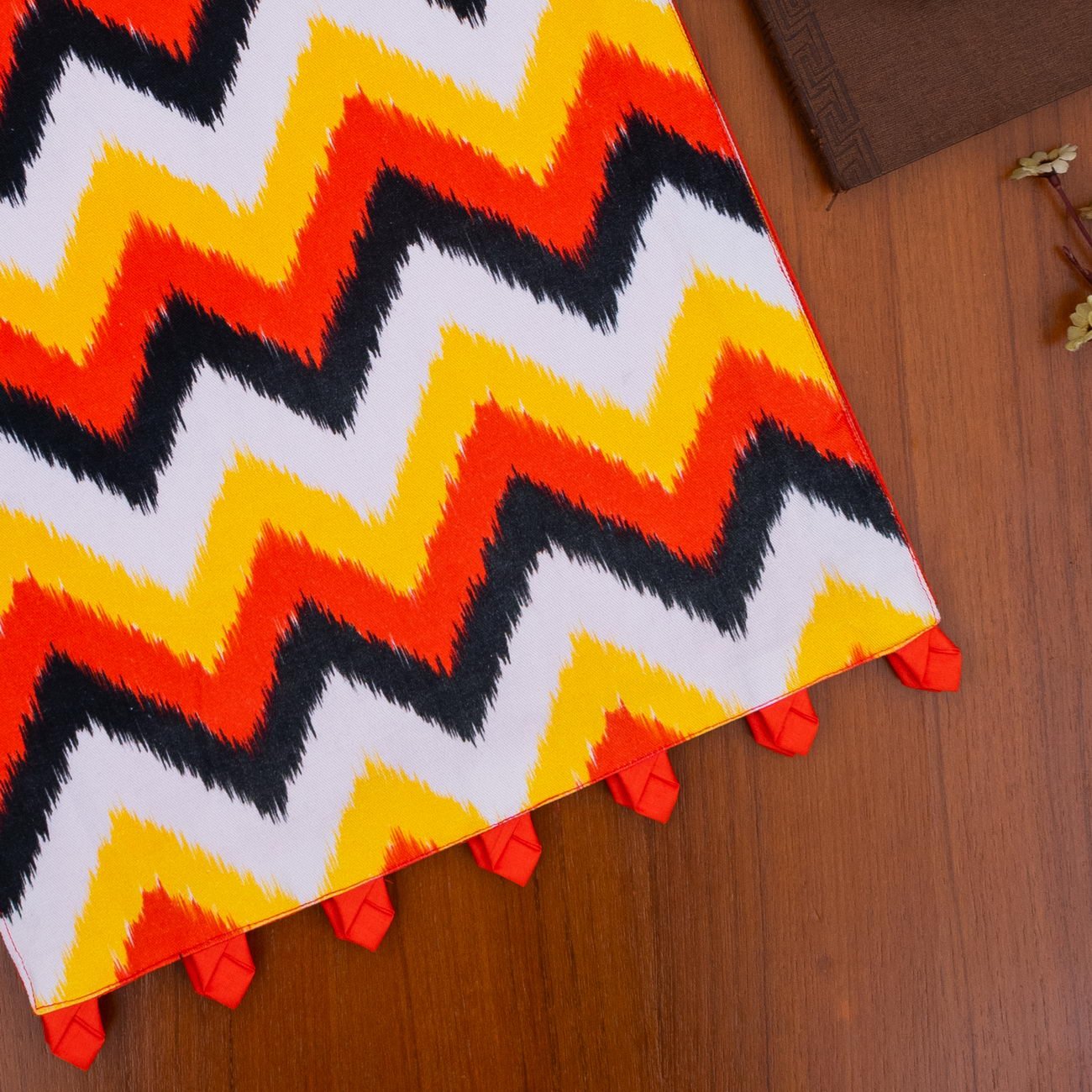 Ikat Chevron Cotton Printed Table Runner - Image 6