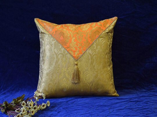 Jashan-E-Mehrang Cushion Cover (Orange)