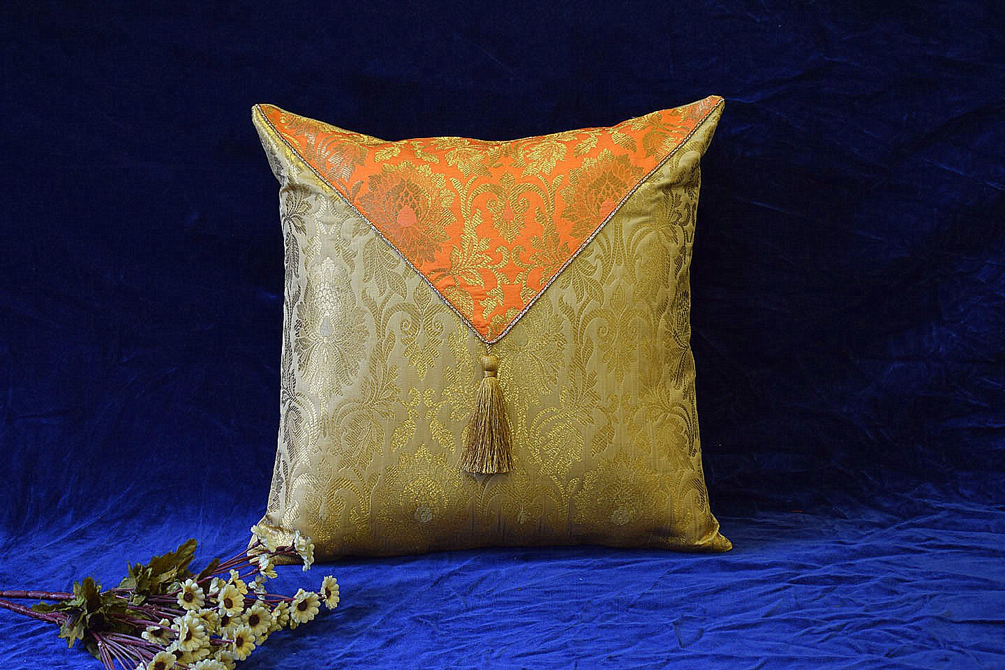 Jashan-E-Mehrang Cushion Covers Combo (Coral, Wine, Orange) - Image 5