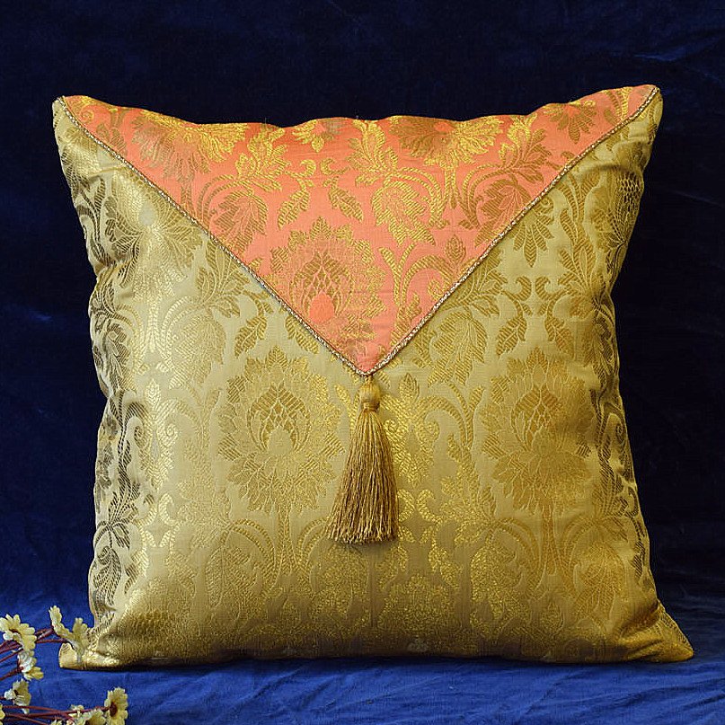 Jashan-E-Mehrang Cushion Cover (Peach) - Image 3