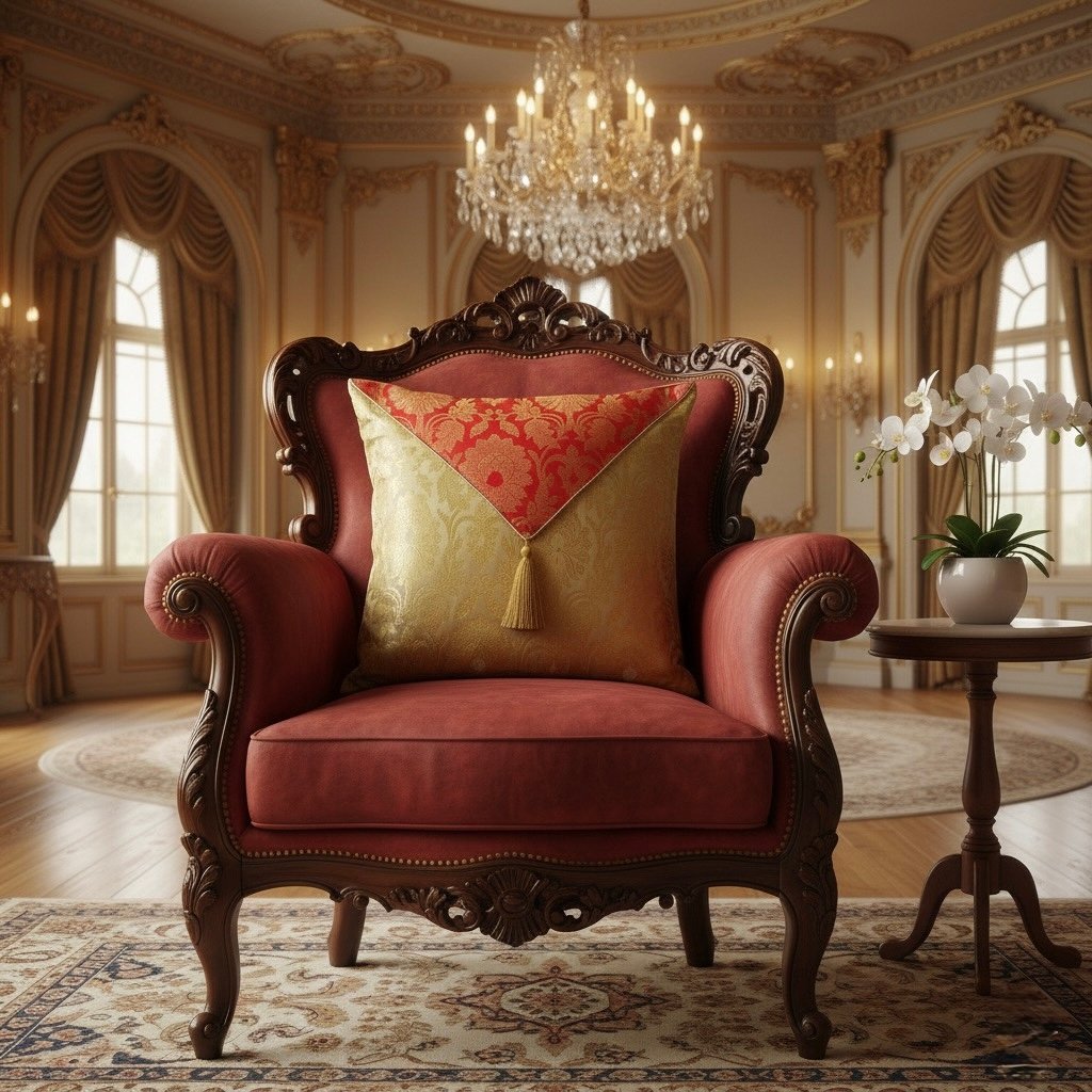 Jashan-E-Mehrang Cushion Cover (Coral)