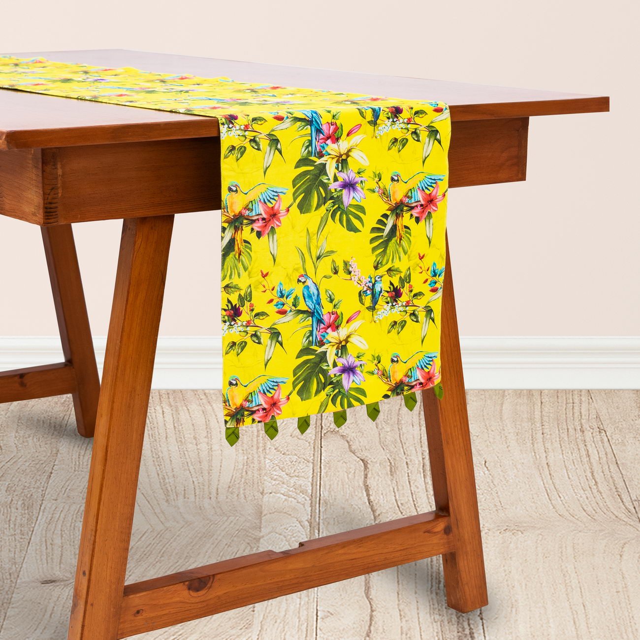 Sunheri Bird Land Cotton Printed Table Runner