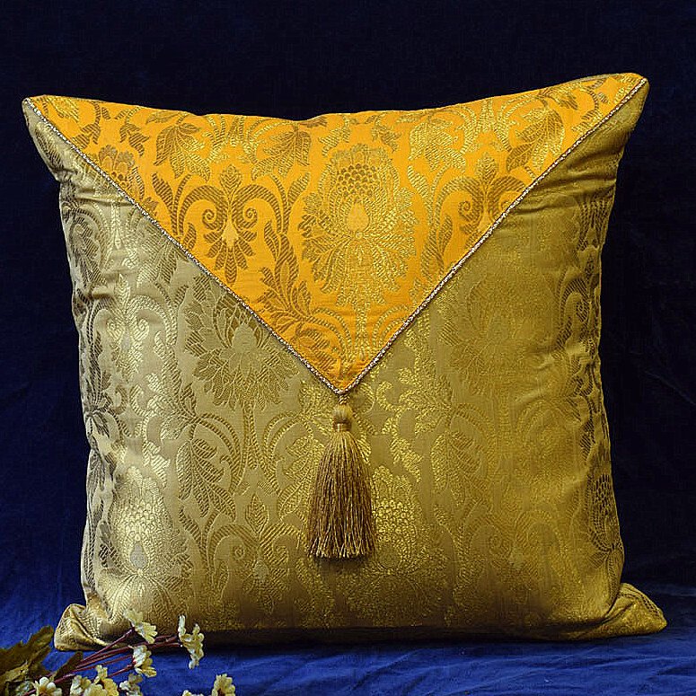 Jashan-E-Mehrang Cushion Cover (Yellow) - Image 3