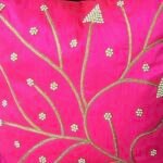 Ferns & Petals All Over Hand Embroidered Magenta Cushion Covers photo review