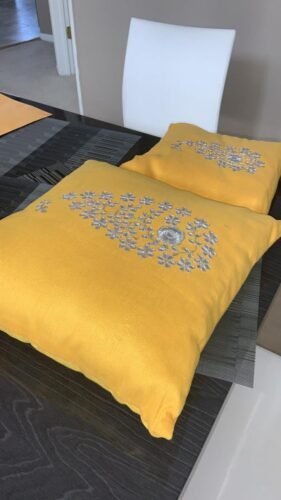 Sunshine Yellow & Silver Paisley Gota Patti Hand Embroidery photo review