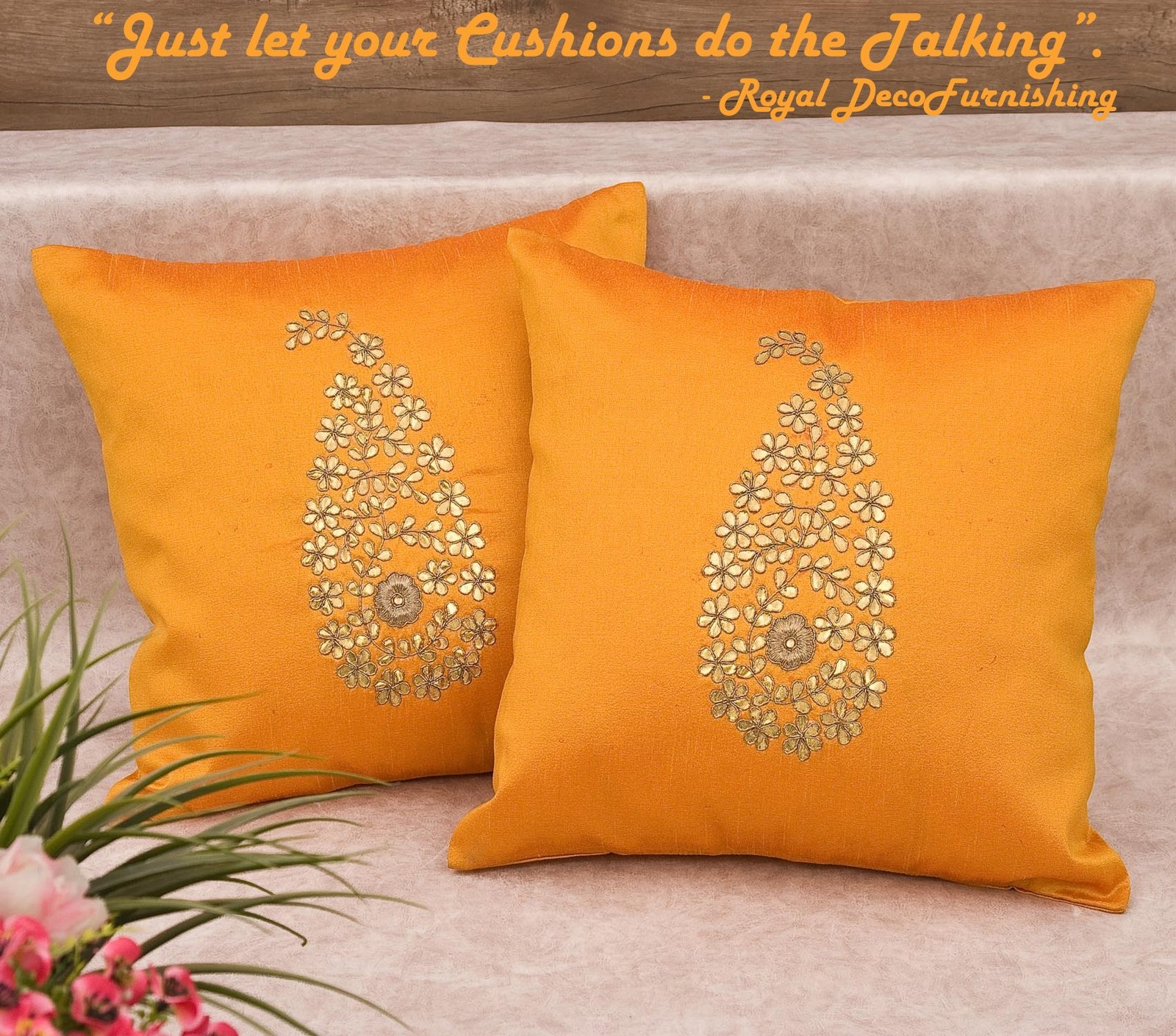 Rustic Yellow & Golden Paisley Gota Patti Hand Embroidery - Image 6
