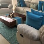 Sky Blue Bageecha Floral Brocade Silk Rectangular Cushion Covers photo review