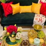 MUGHAL BANARASI Brocade Cushion Covers Combo (Bougainvillea Pink & Yellow) photo review