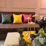 Mesmerizing Yellow Bandhani Brocade Beauty Table Runner with Placemats photo review