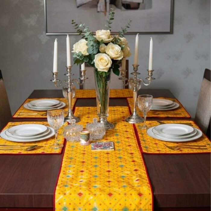 Bandhani Brocade Table Runners & Tablemats